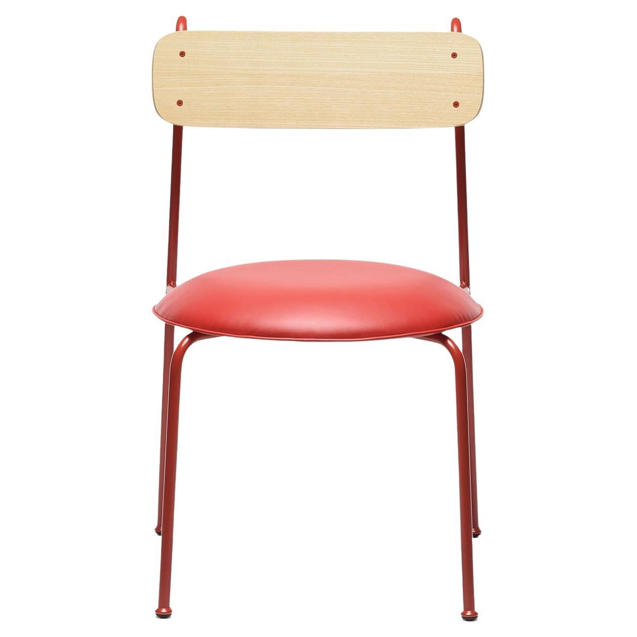 Lena S Red And Natural Ash Chair By Designerd For Sale
