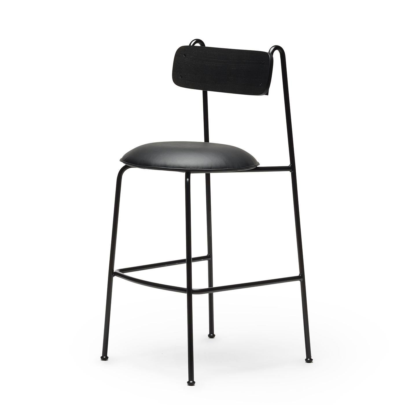 Lena Sg-75 Black Bar Stool By Designerd In New Condition For Sale In Milan, IT