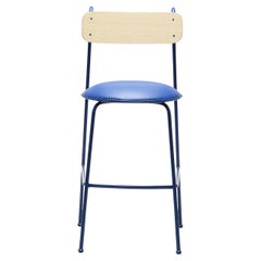 Lena Sg-75 Blue And Natural Ash Bar Stool By Designerd