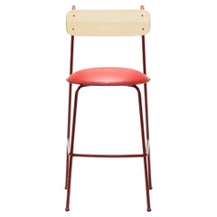 Lena Sg-75 Red And Natural Ash Bar Stool By Designerd