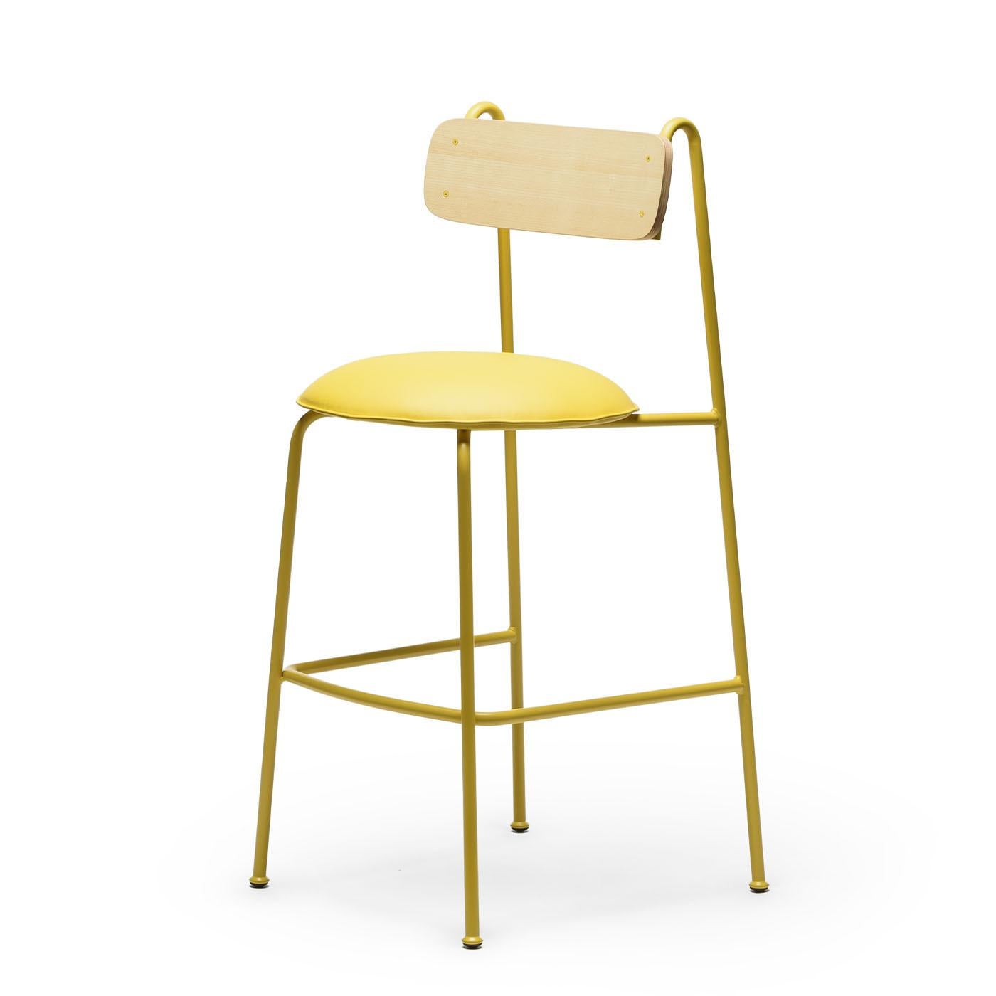 Lena Sg-75 Yellow And Natural Ash Bar Stool By Designerd In New Condition For Sale In Milan, IT