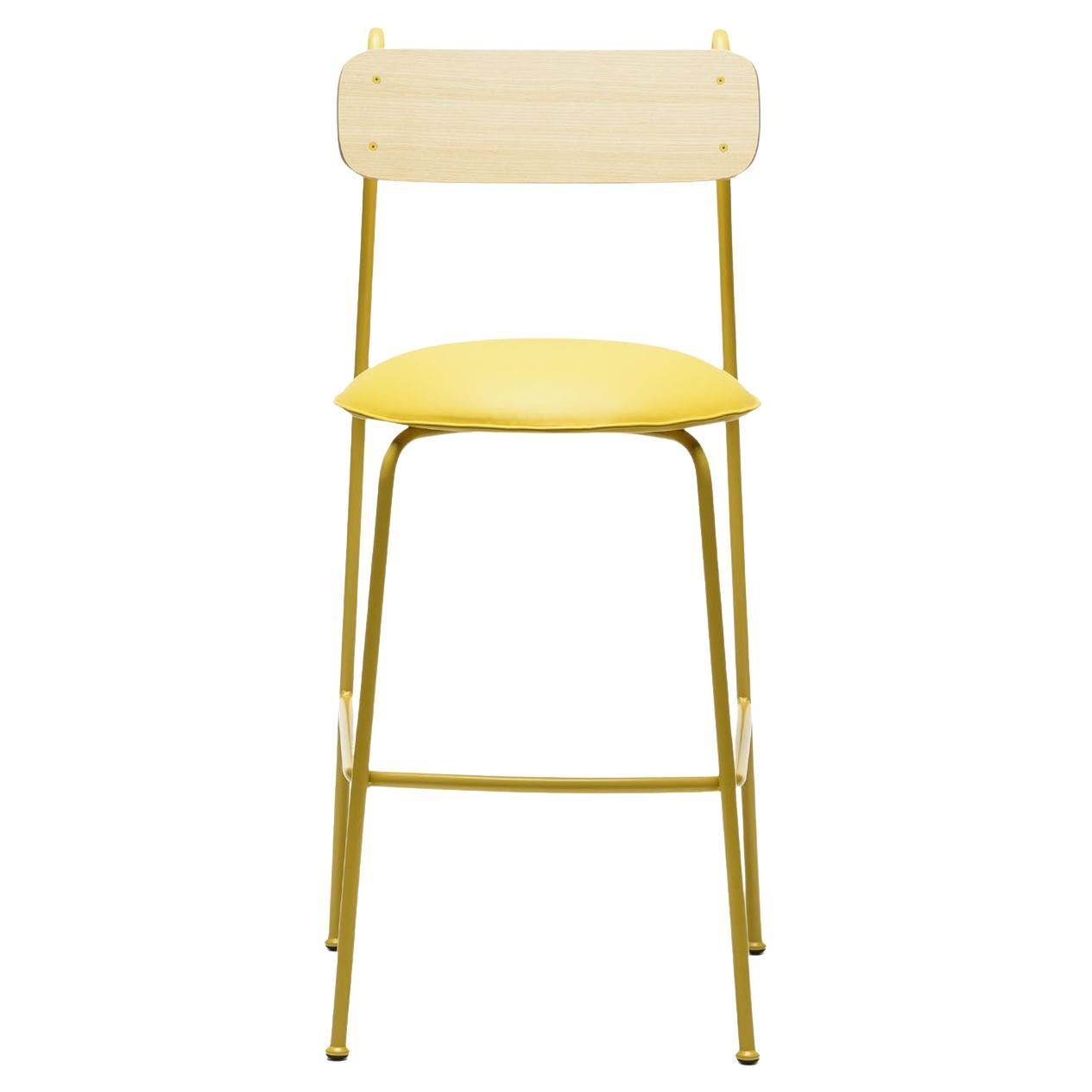 Lena Sg-75 Yellow And Natural Ash Bar Stool By Designerd For Sale