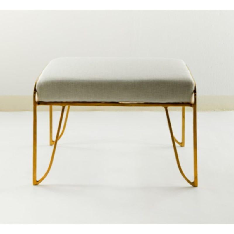Lena stool by Masaya
Dimensions: W 61 x D 42 x H 31/38 cm
Materials: Brass

Also available: Different colors (gold, polished brass. black, painted brass) and materials ( wood, marble, or glass tops)

MASAYA is our brand’s collection which