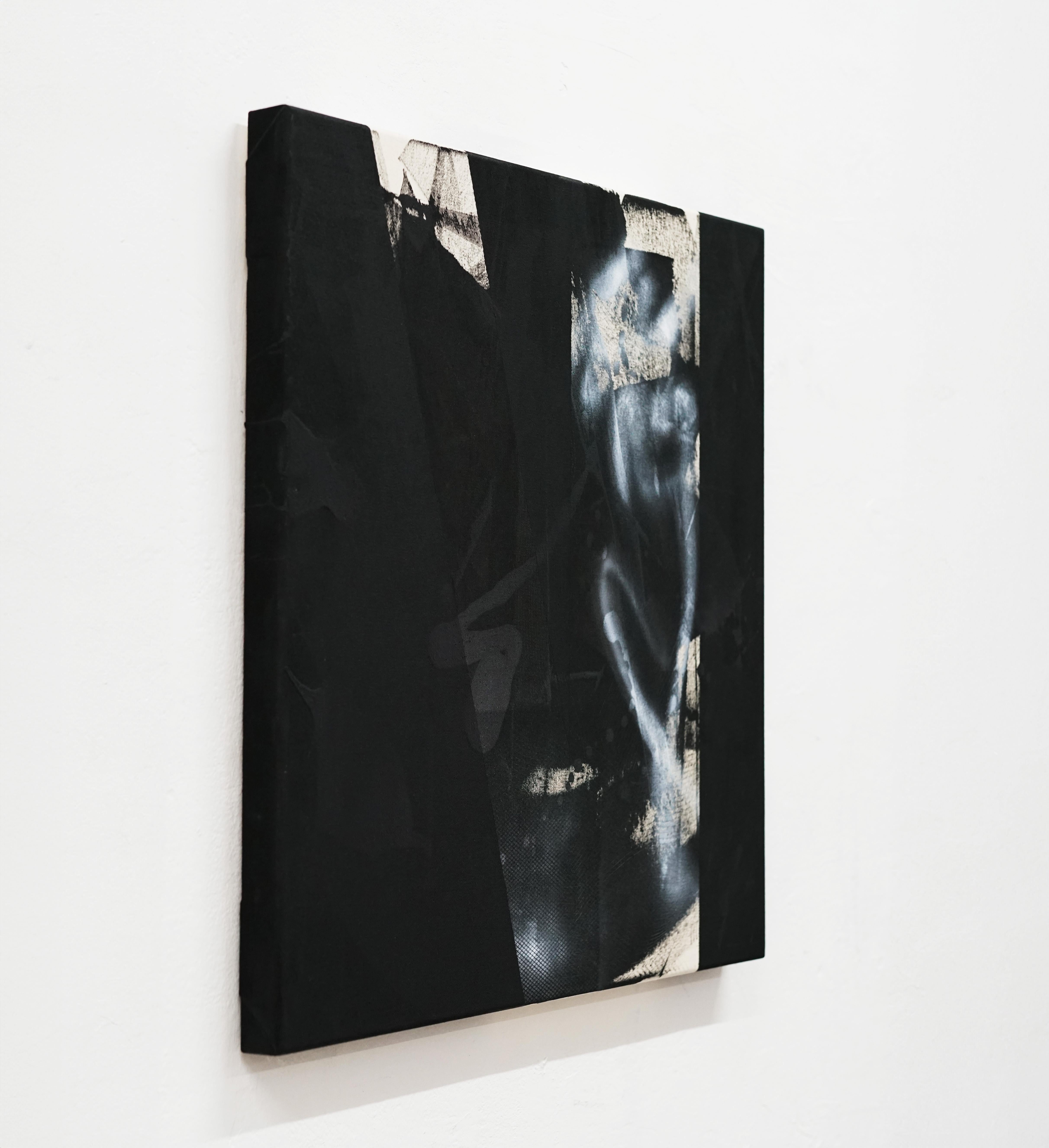 ABSTRACT Peinture contemporaine noire sur textile brut Artistics Lena Zak 2024 en vente 3