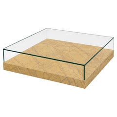 Lenar Yellow Spanish Marble & Bent Glass Coffee Table Meddel Bespoke Furniture
