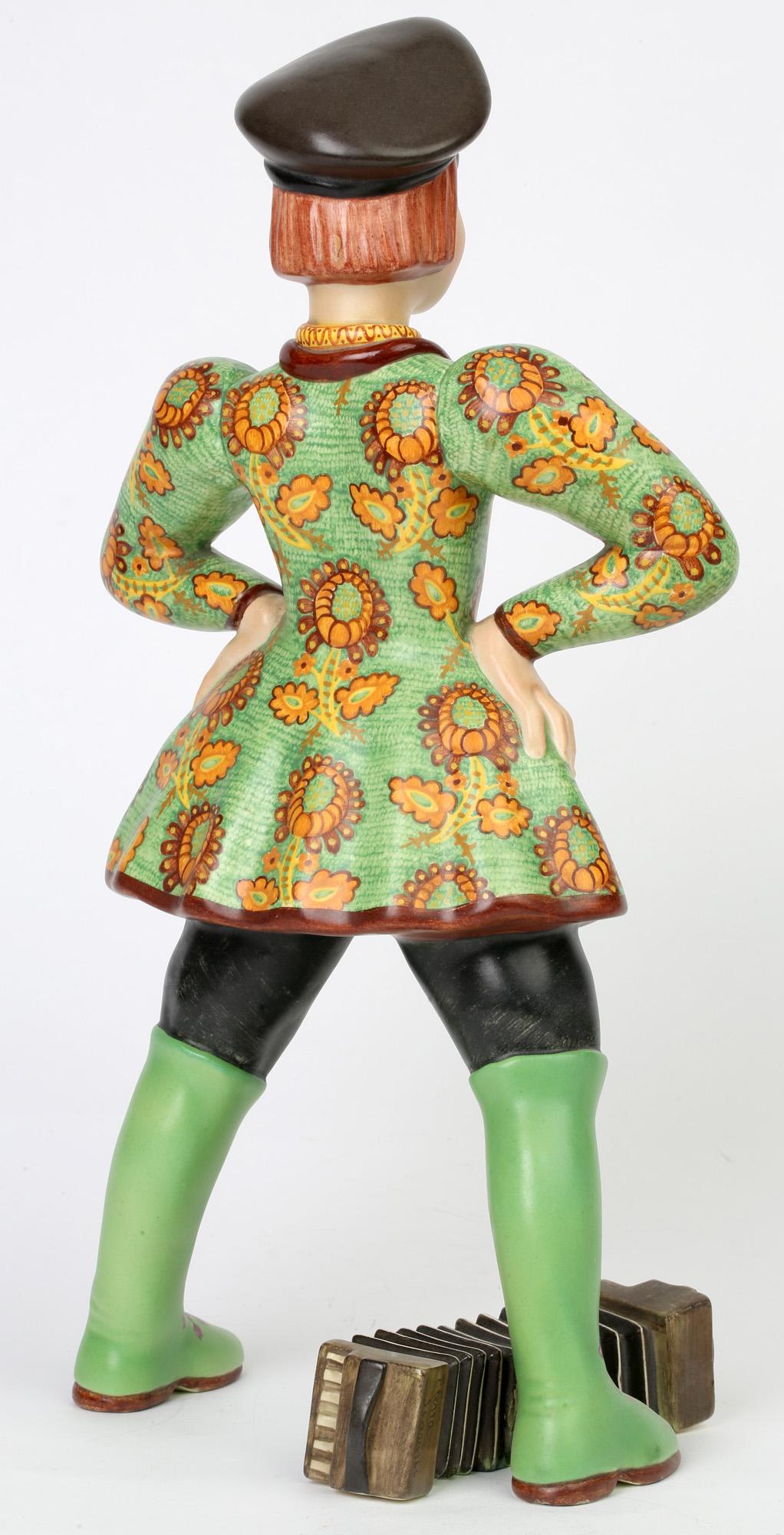 italien Figure en poterie Ivan le garçon russe de Lenci Art déco par Elena Scavini en vente