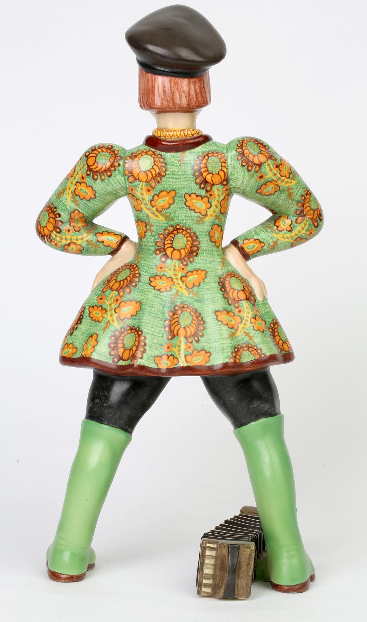 Lenci Art Deco Ivan the Russian Boy Pottery Figure by Elena Scavini In Good Condition For Sale In Bishop's Stortford, Hertfordshire