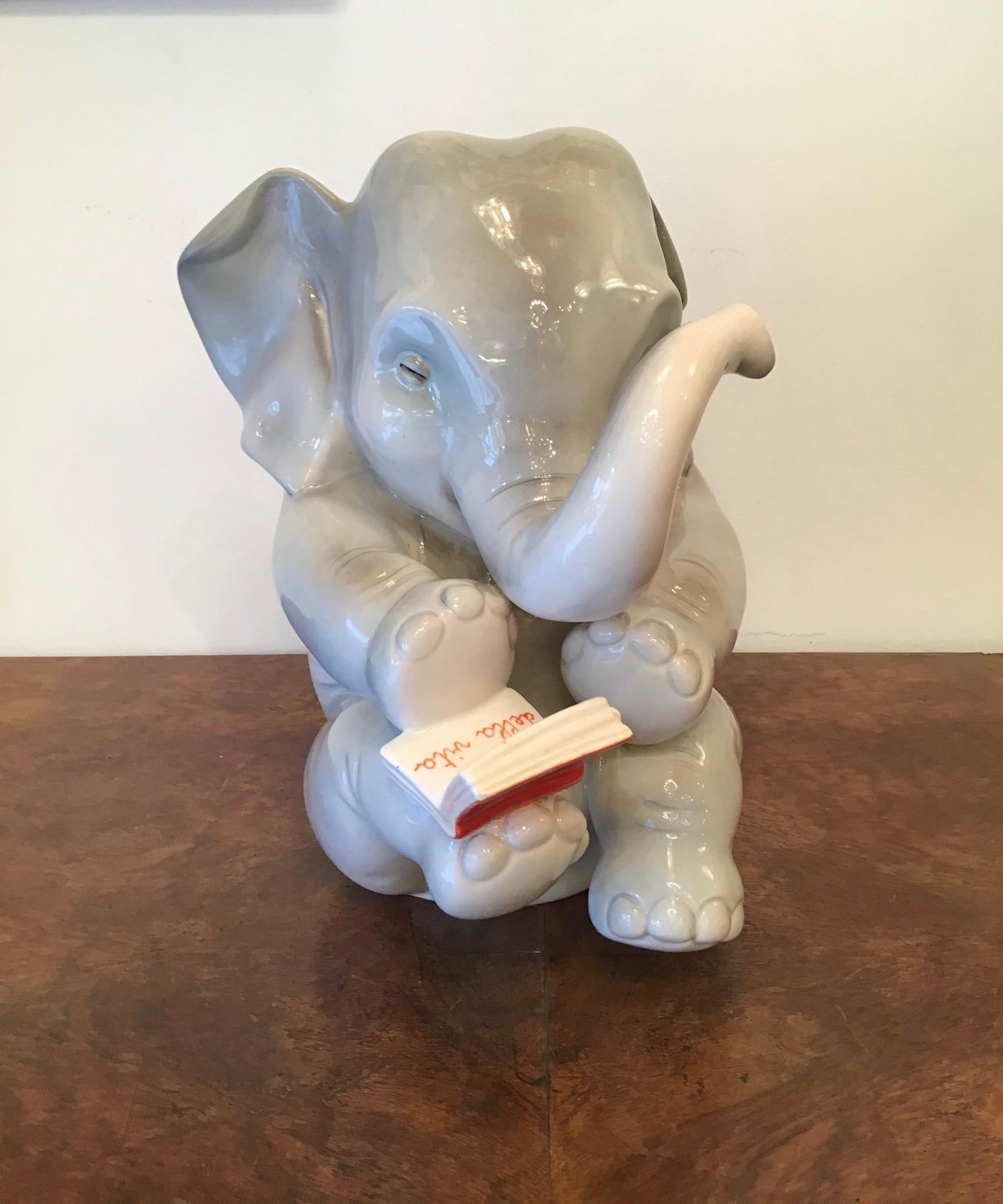 Lenci Ceramic Elephant 1950 Elena Scavini, Italy For Sale 5