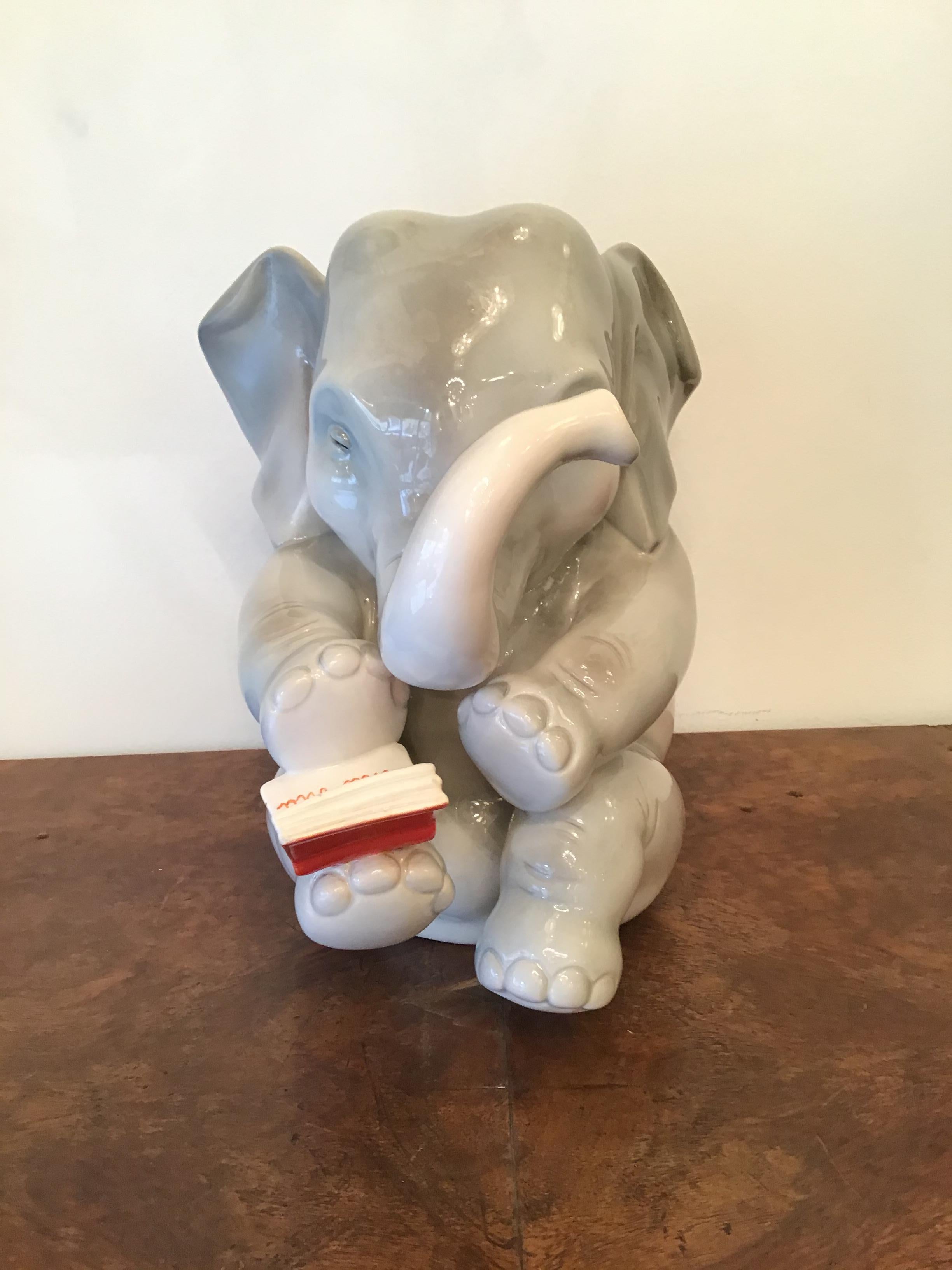Lenci Keramischer Elefant 1950 Elena Scavini:: Italien (Mitte des 20. Jahrhunderts) im Angebot