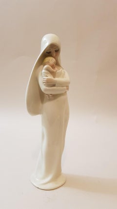 Lenci Domenico Cogno Italy Art Deco Torino "Madonna del Vento" Ceramic, 1930