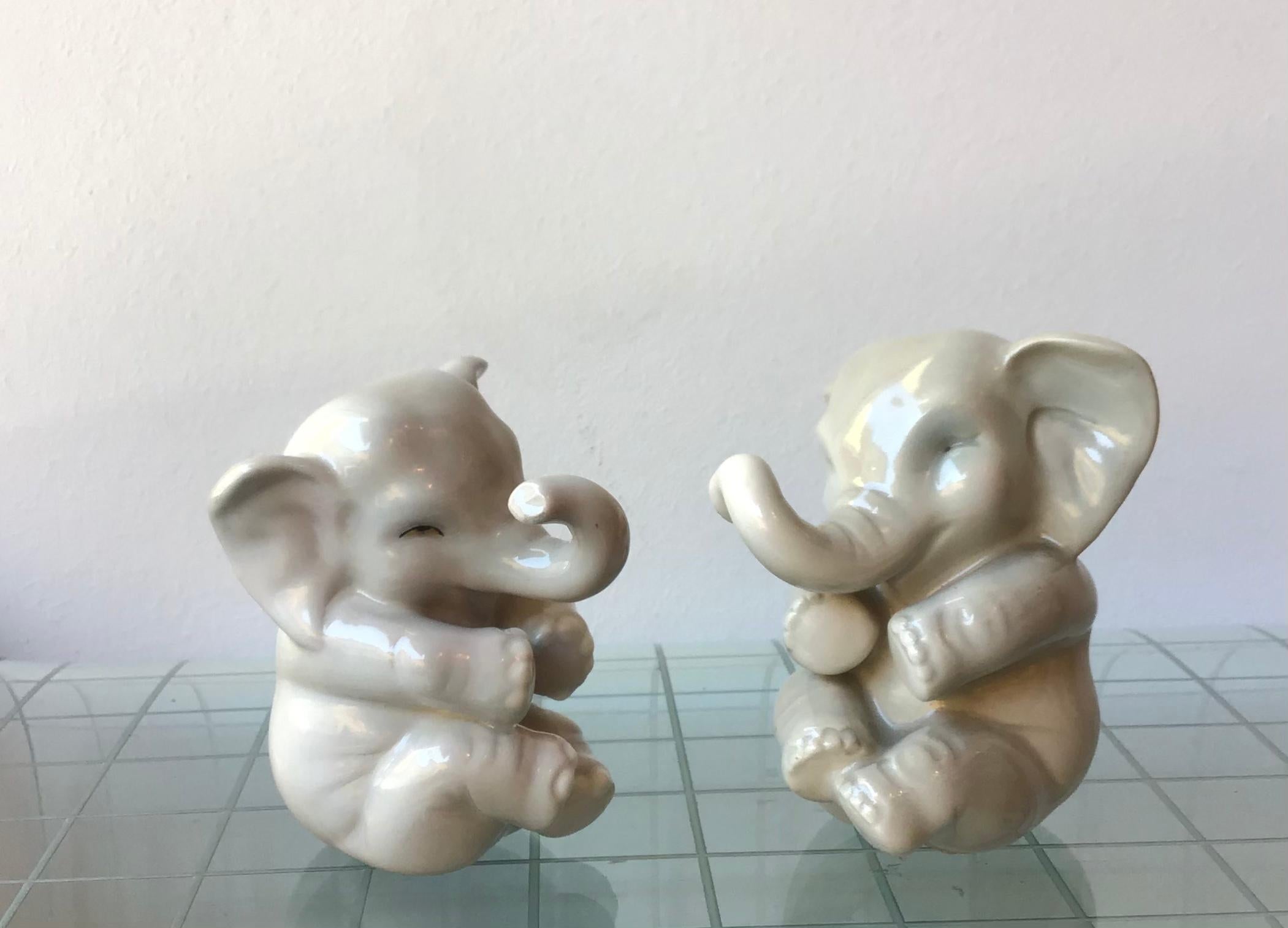 Coppia di elefanti Lenci in ceramica, 1950, Italia in vendita 7