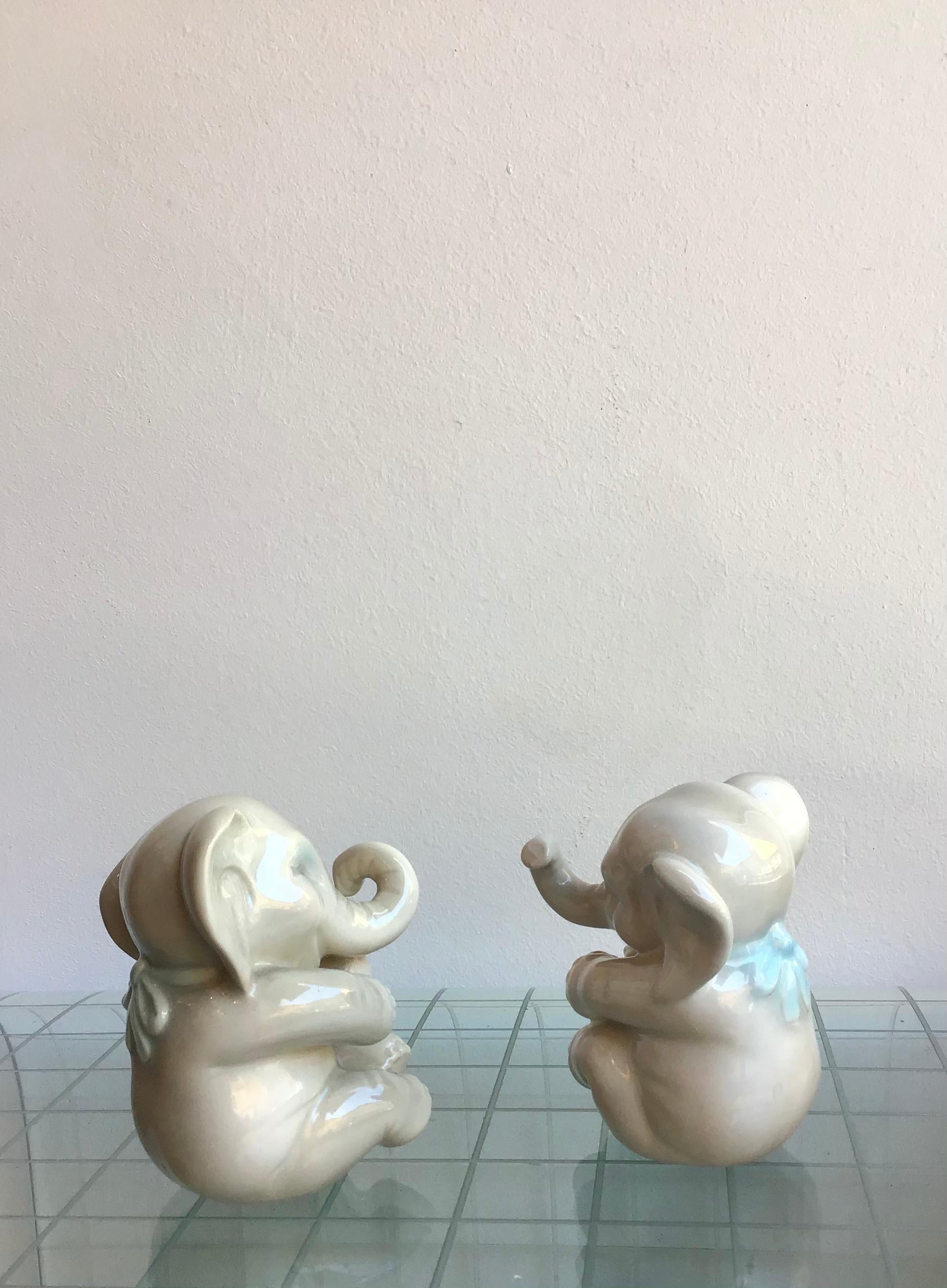 Coppia di elefanti Lenci in ceramica, 1950, Italia in vendita 2