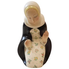 Lenci Paola Bologna Italy Art Deco Ceramic Madonna, 1936