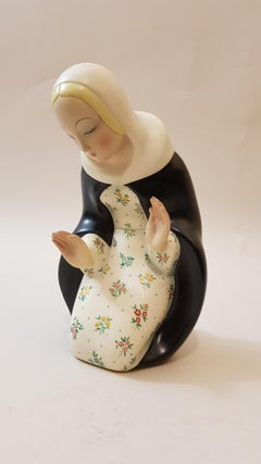 Lenci Paola Bologna Italy Art Deco Ceramic Madonna, 1936