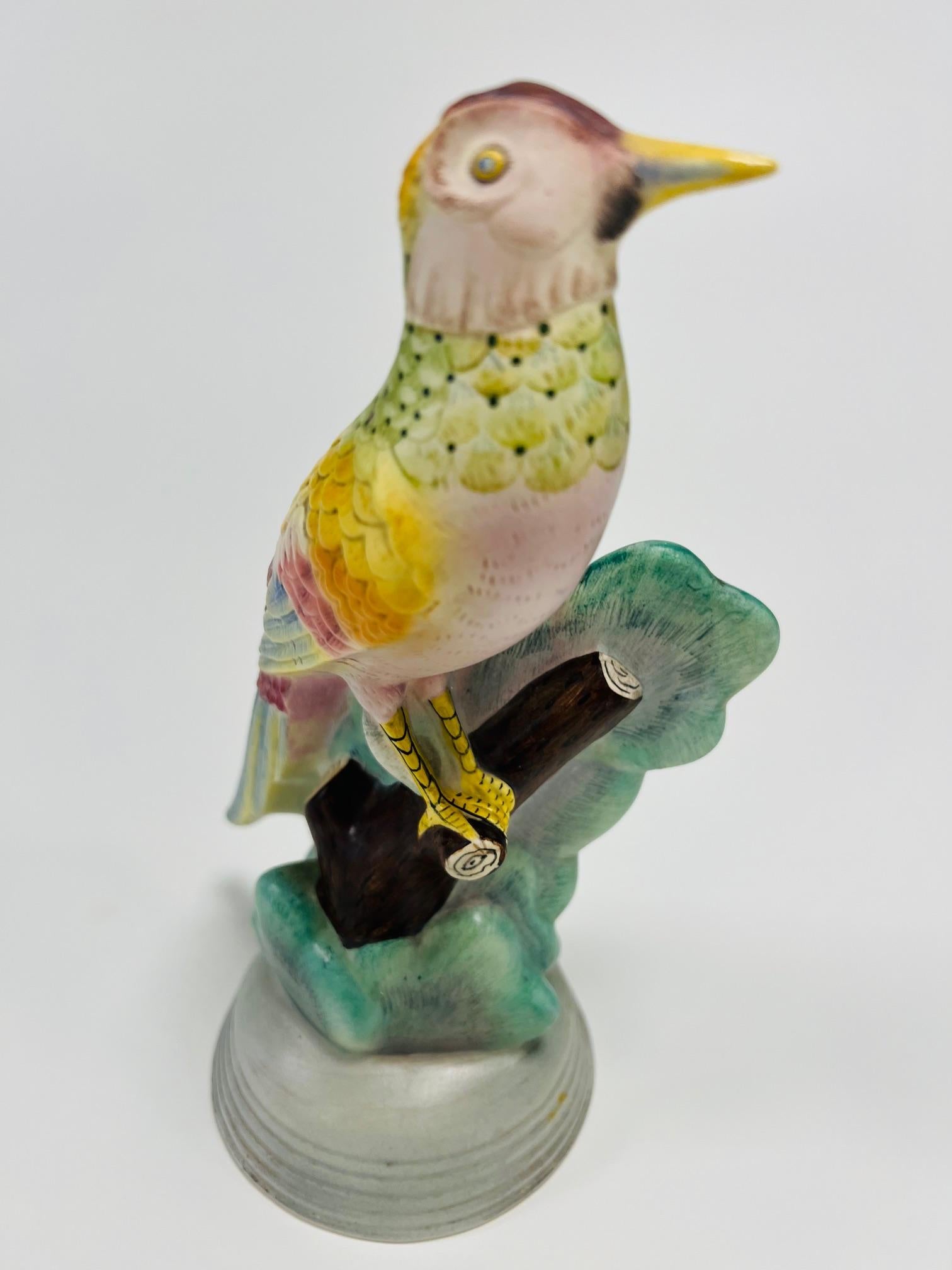 International Style LENCI porcelain hand painted representing a surreal bird circa 1950 For Sale