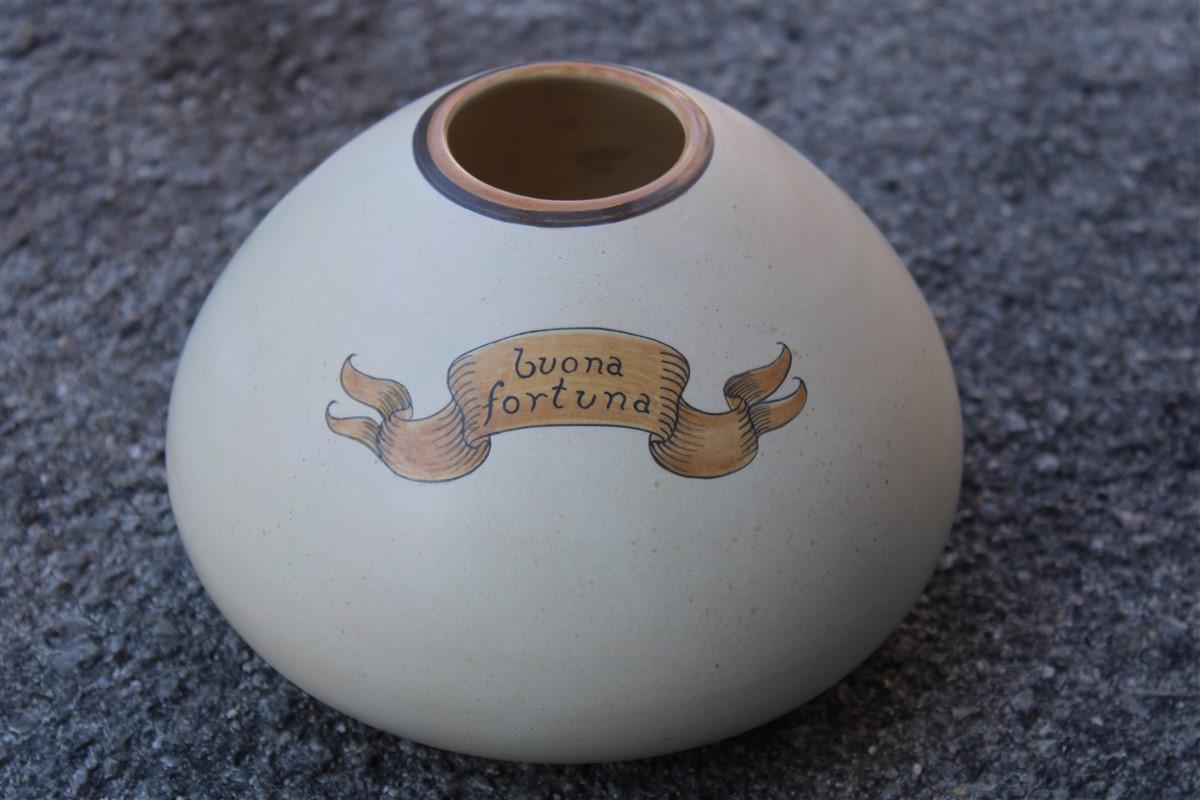 Mid-Century Modern Lenci Vase with Italian 1950s Decorations For Sale