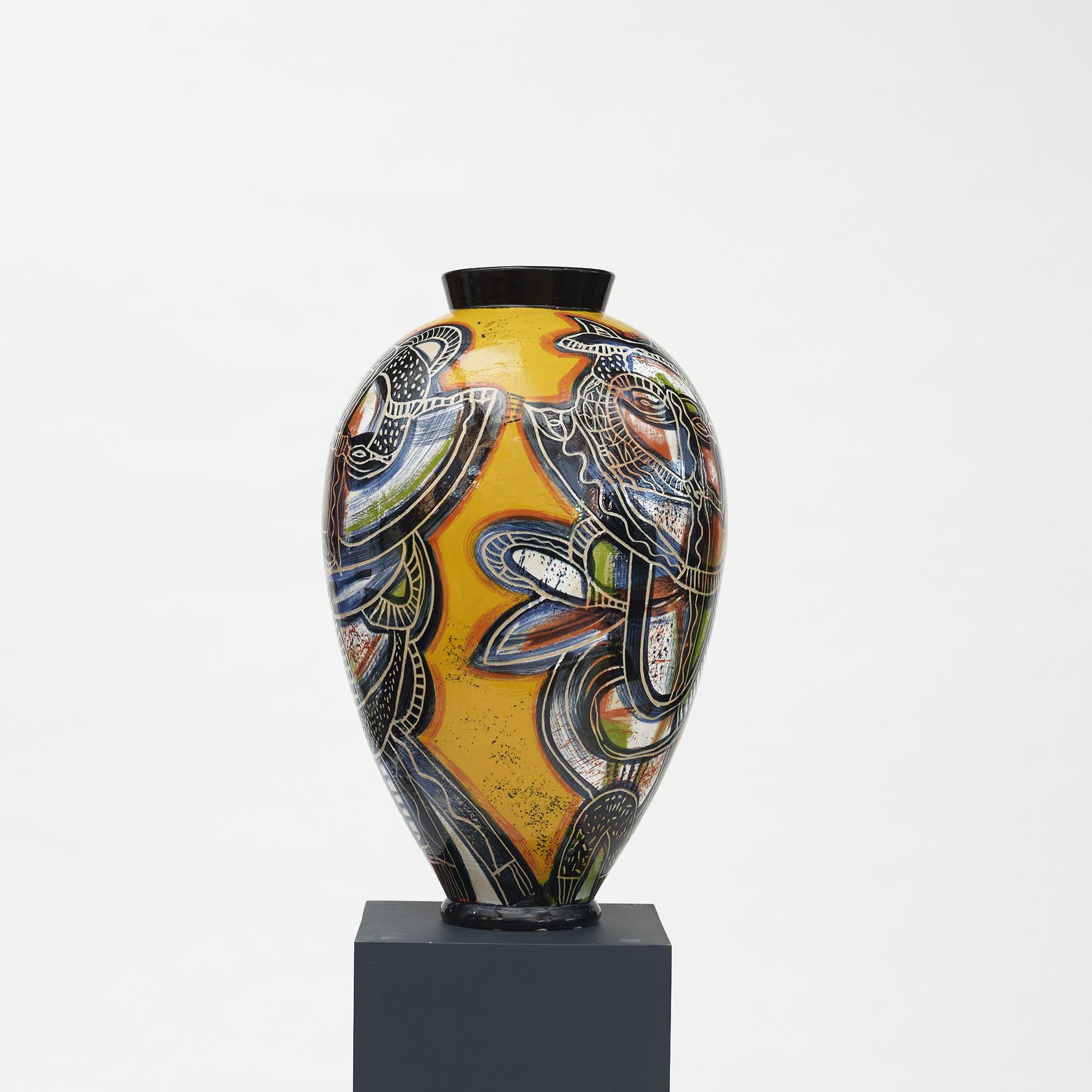 Modern Lene Regius Colossal Stoneware Vase, One of a Kind For Sale