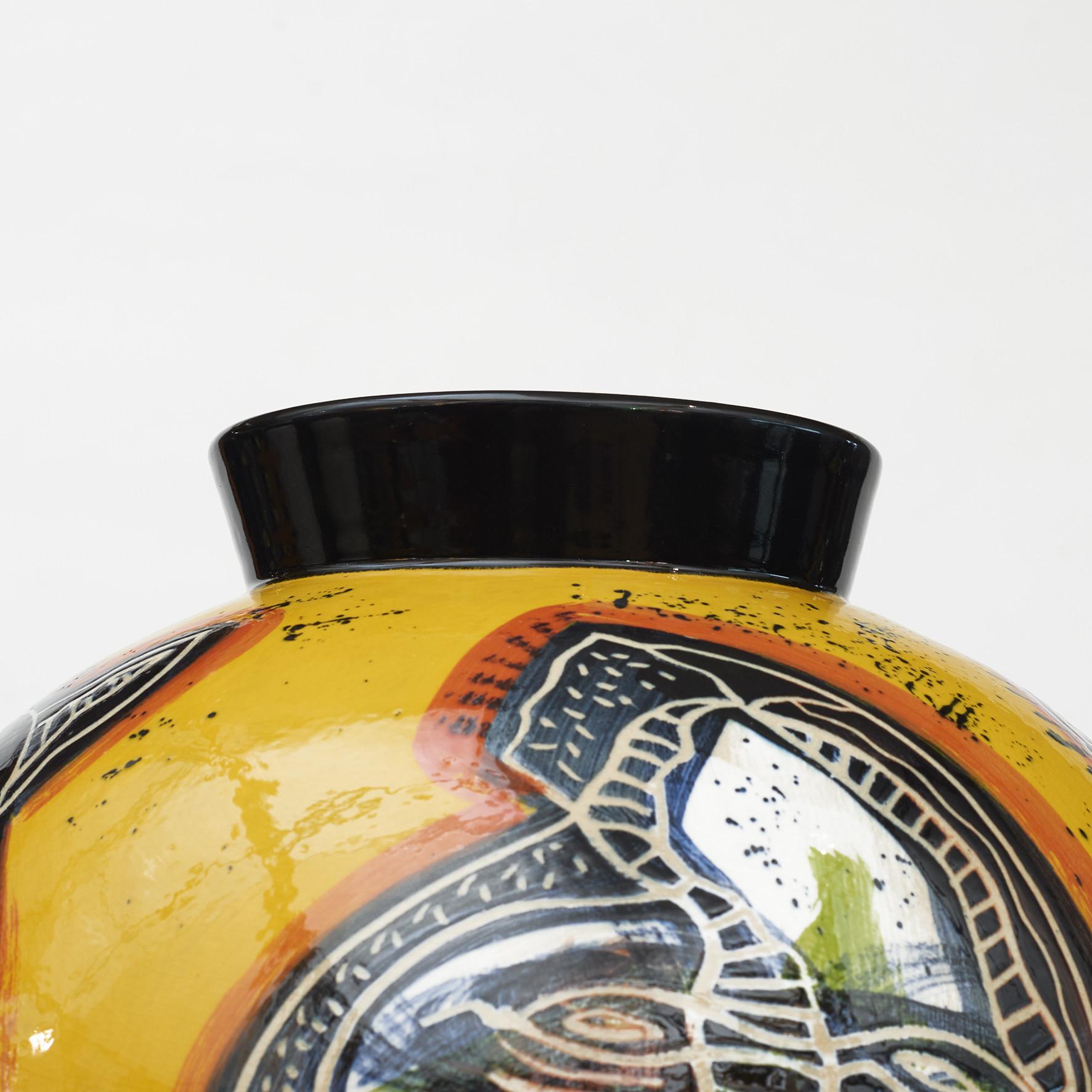 Contemporary Lene Regius Colossal Stoneware Vase, One of a Kind For Sale
