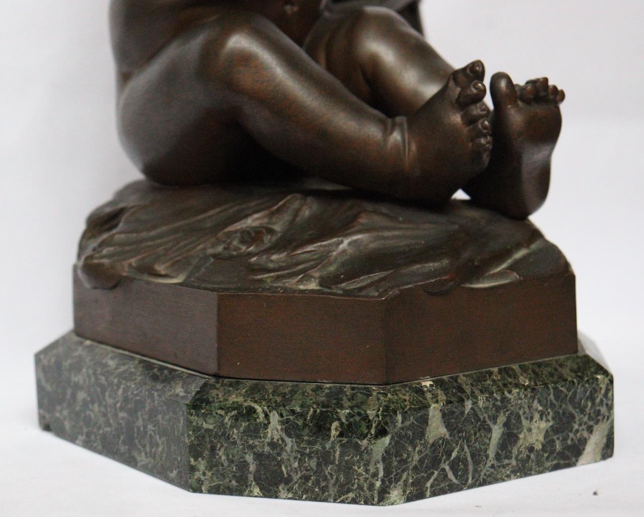 « L'Enfant la Cage », une figurine en bronze du 19ème siècle d'après Jean-Baptiste Pigalle 5