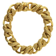Lenfant for Tiffany & Co. Vintage 18ct Yellow Gold Textured Link Bracelet