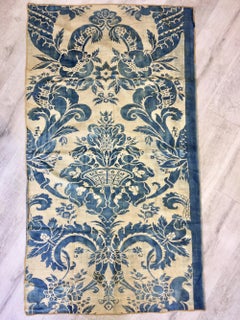 Length of Vintage Indigo Blue Vintage Fortuny Fabric