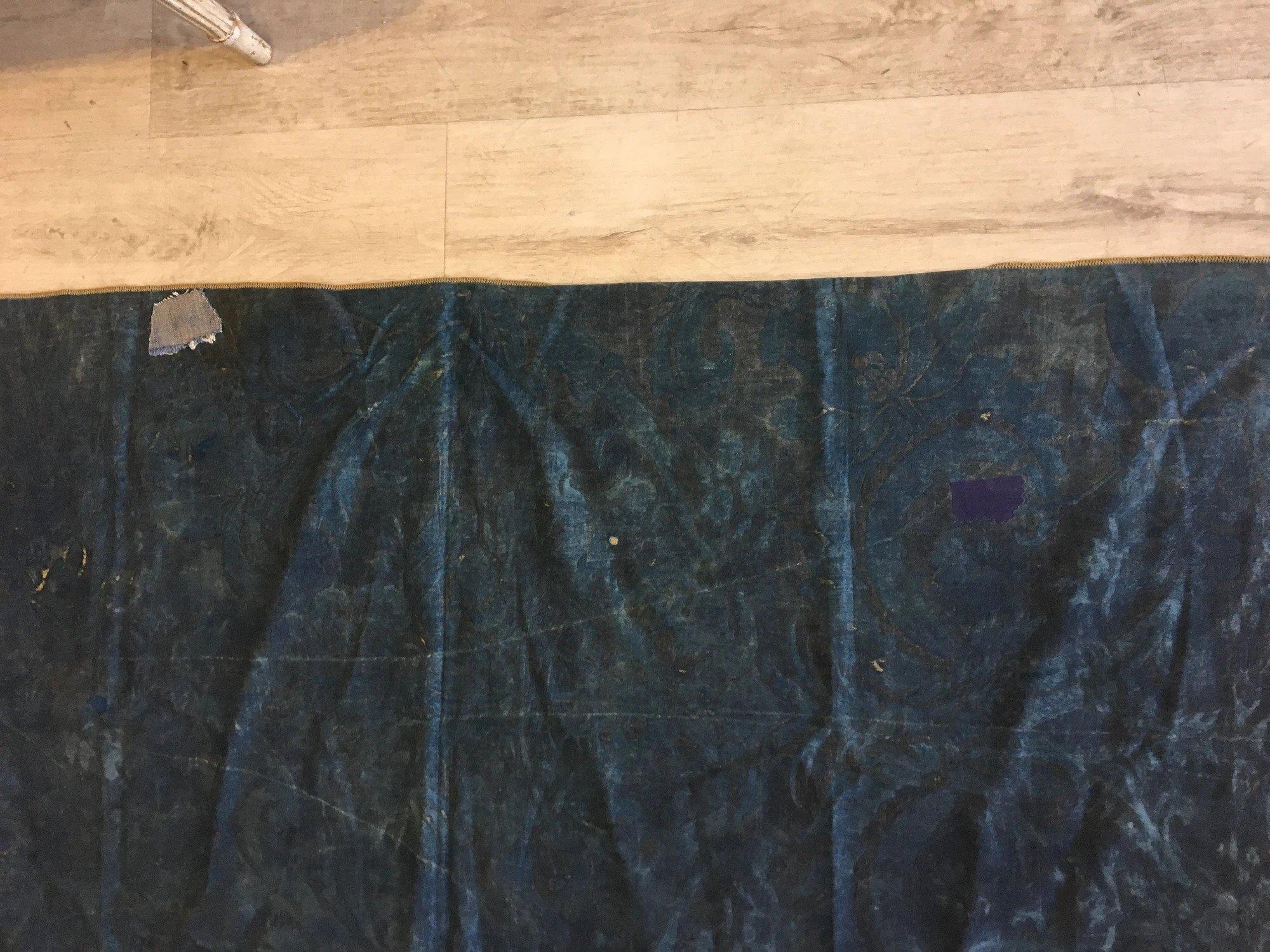 Cotton Length of Vintage Indigo Blue Vintage Fortuny Fabric