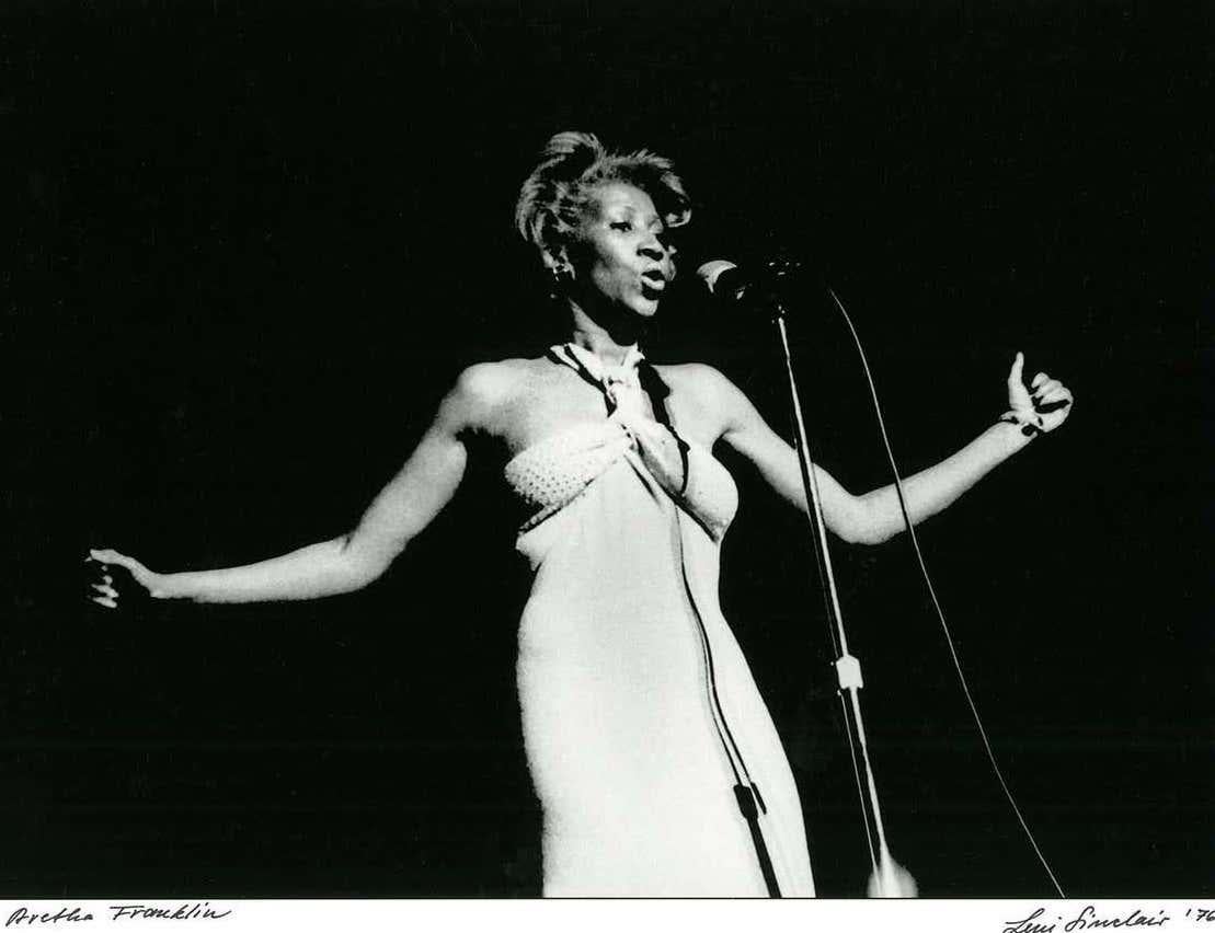 Aretha Franklin by Leni Sinclair: 
The 'queen of soul,' Aretha Franklin shot in Motown by legendary Detroit photographer Leni Sinclair, this year's Kresge Foundation's Eminent Artist of 2016 (See The Guardian UK Photo Section, Jan. 28,