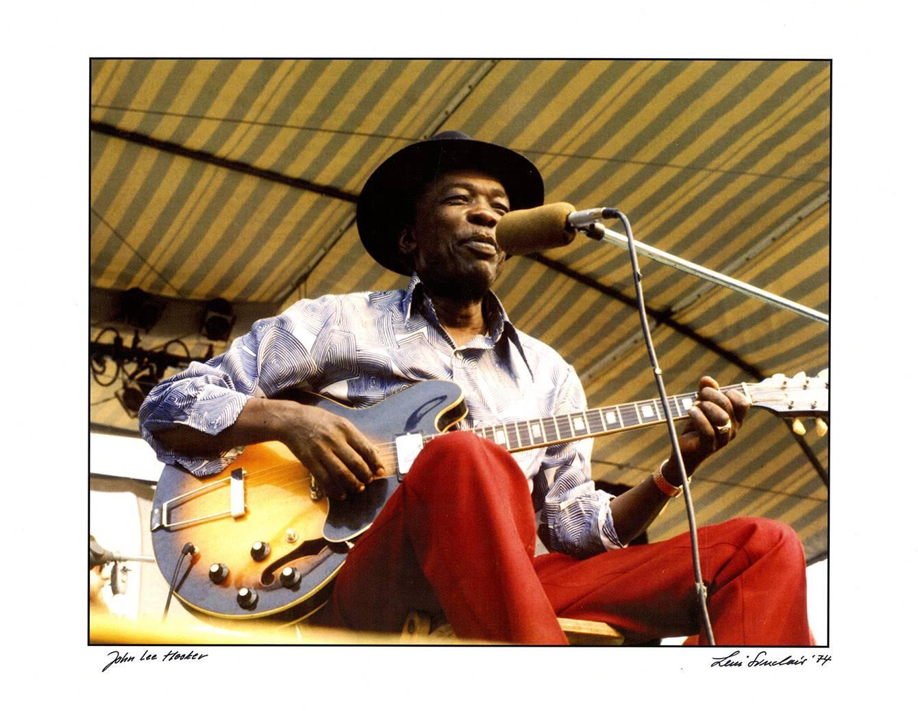 Leni Sinclair Color Photograph - John Lee Hooker photograph Detroit 1974 (Blues photograph) 
