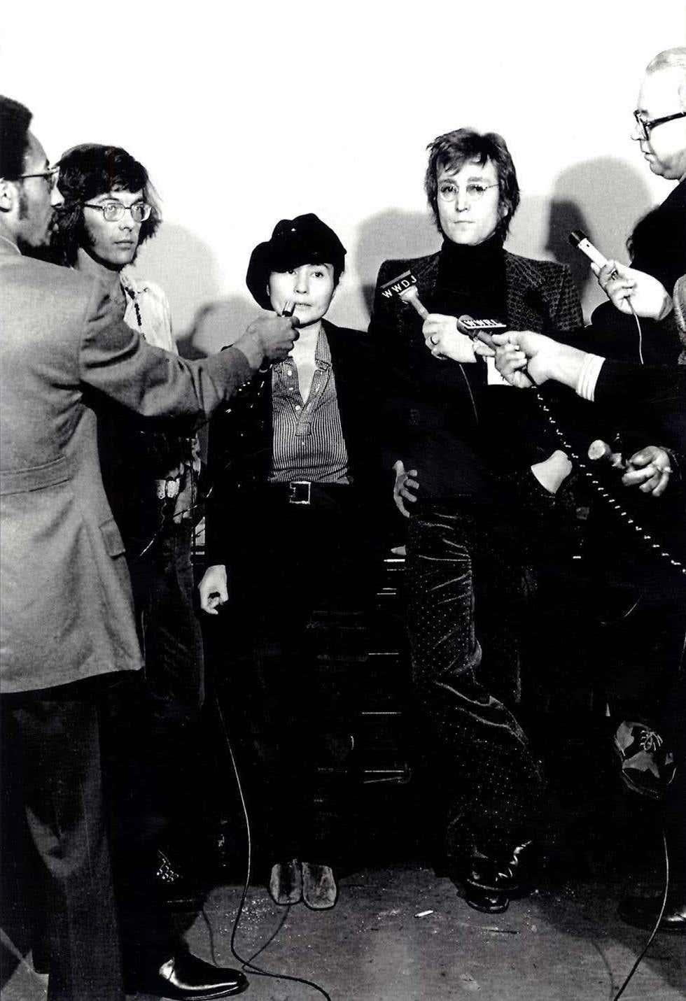 John Lennon photograph Detroit 1970s (John & Yoko) - Photograph by Leni Sinclair