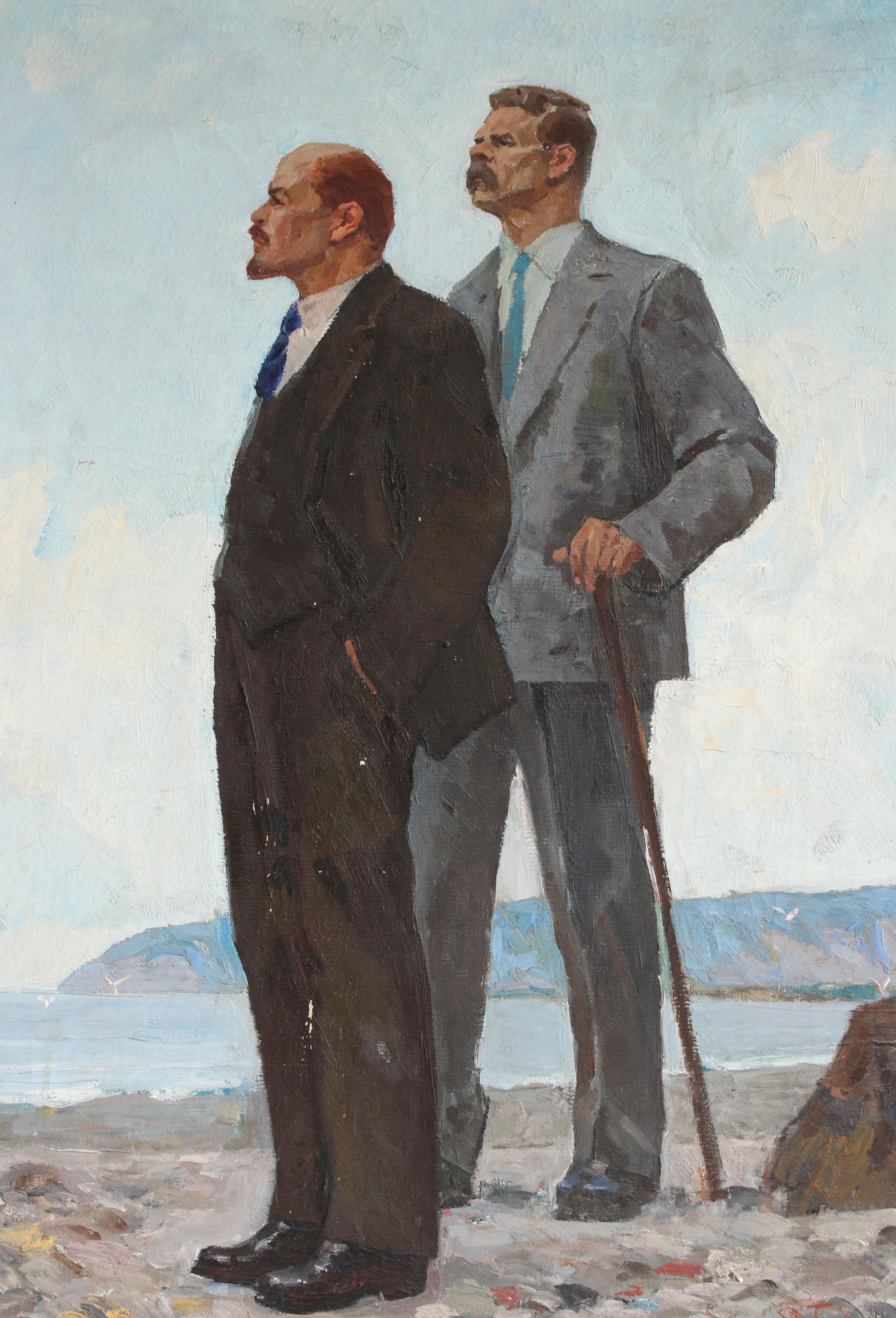 Canvas Lenin and Gorky on Capri, '1908'