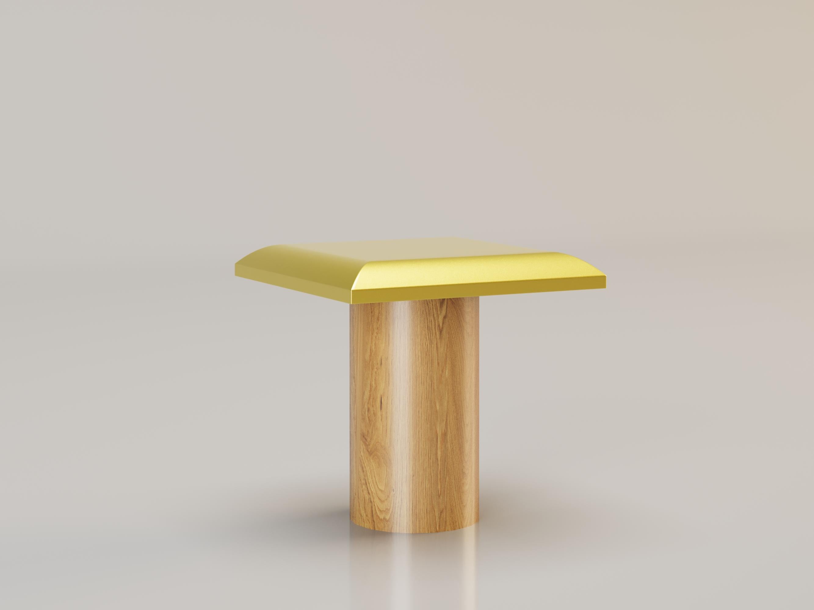 L'ENJOUÉ Stool by Alexandre Ligios

Oak Wood and Resin

L 16 x H 17 x D 16

The stool elegantly combines solid cylindrical oak for its base with a metal seat, seamlessly merging natural robustness with industrial modernity. Its minimalist design