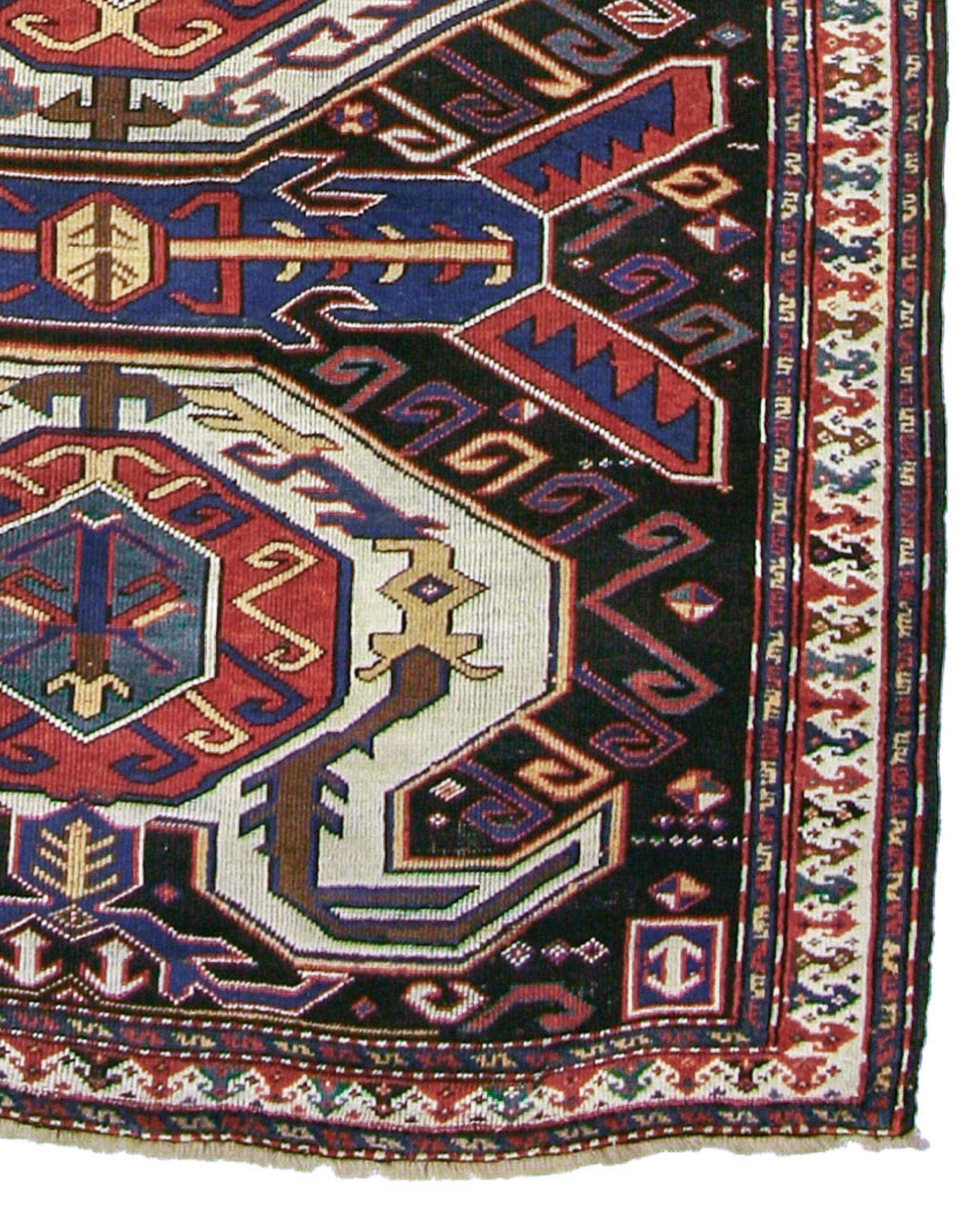 Alfombra antigua Lenkoran del Cáucaso, siglo XIX en Bueno estado para la venta en San Francisco, CA