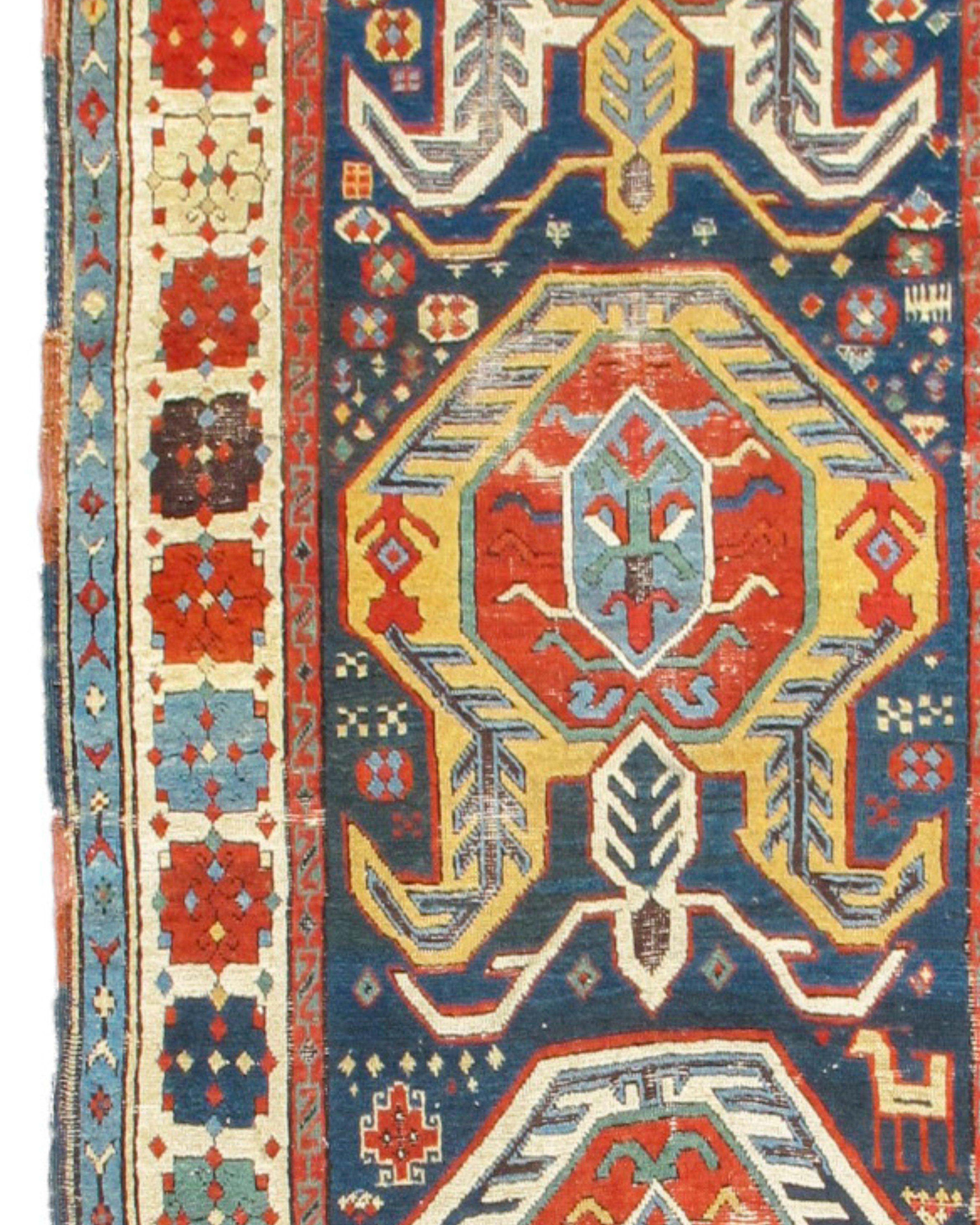 Hand-Knotted Lenkoran Runner Rug, Mid-19th Century For Sale