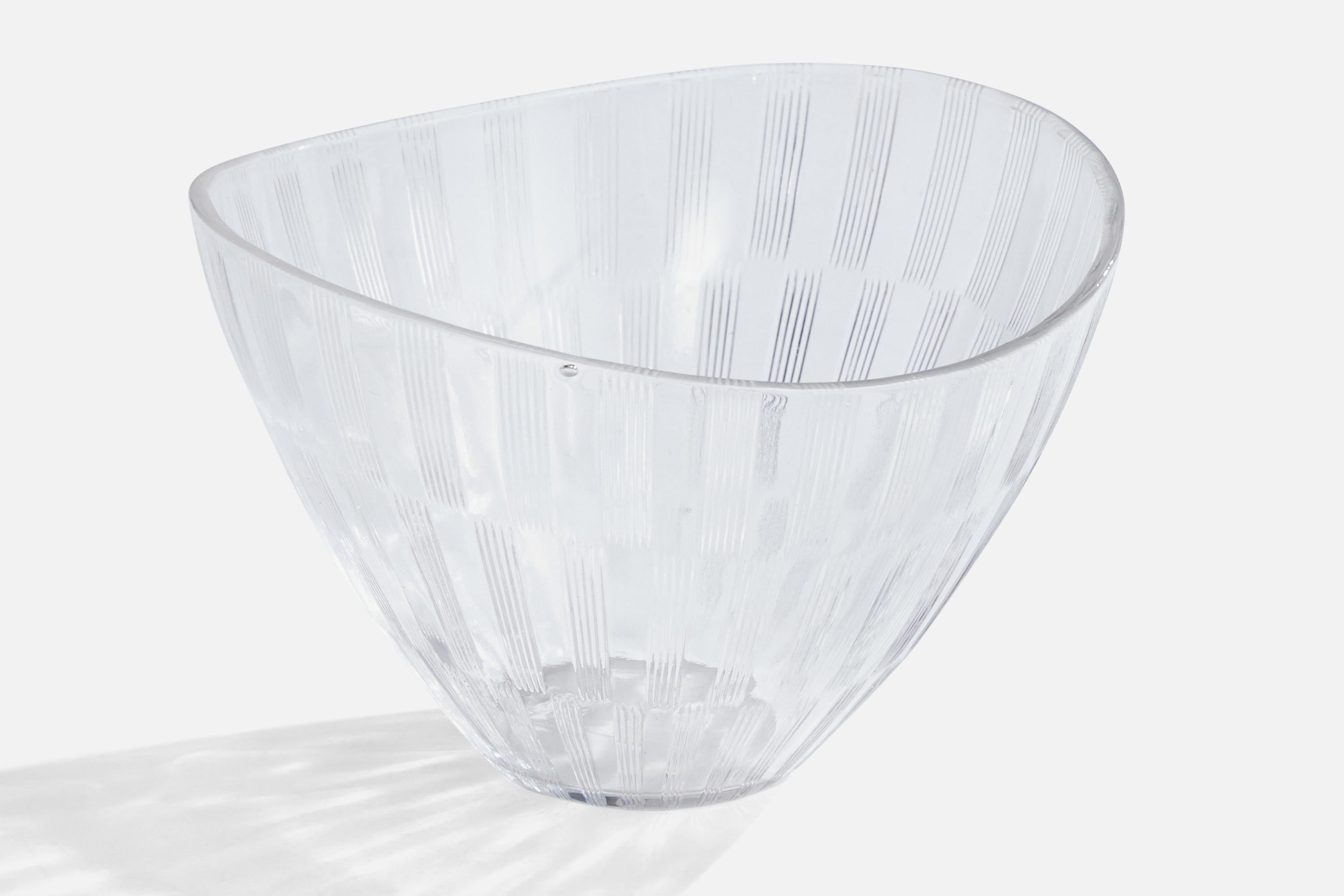 Mid-Century Modern Lennart Andersson, Bowl, Glass, Sweden, 1950s For Sale