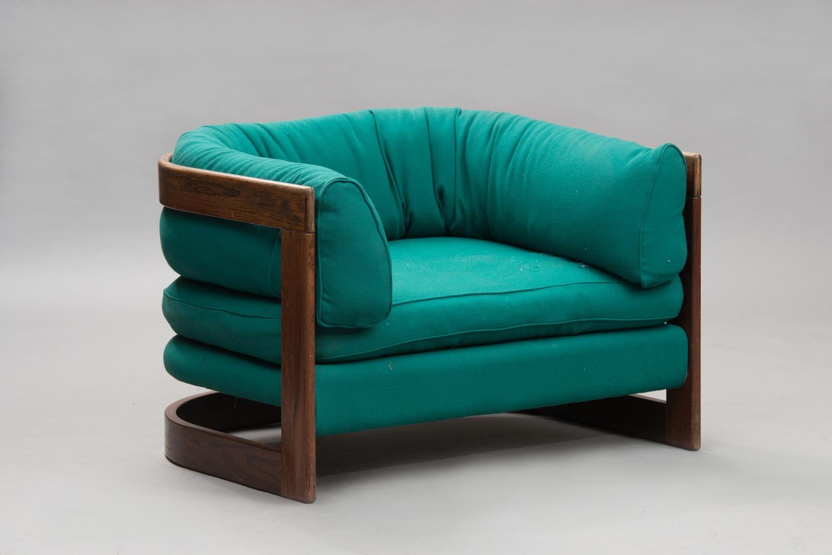 Lennart Bender rosewood Two-Seat Sofa and Armchair by Stjernmöbler, Sweden 1960s In Distressed Condition In Porto, PT