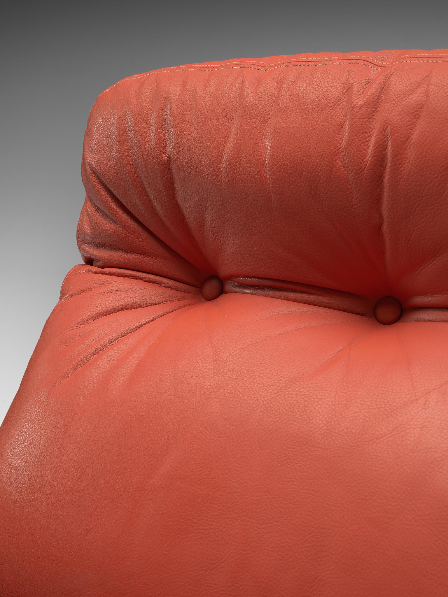 Lennart Bender 'Wilo' Lounge Chair in Red Leather 3
