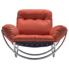 Lennart Bender 'Wilo' Lounge Chair in Red Leather
