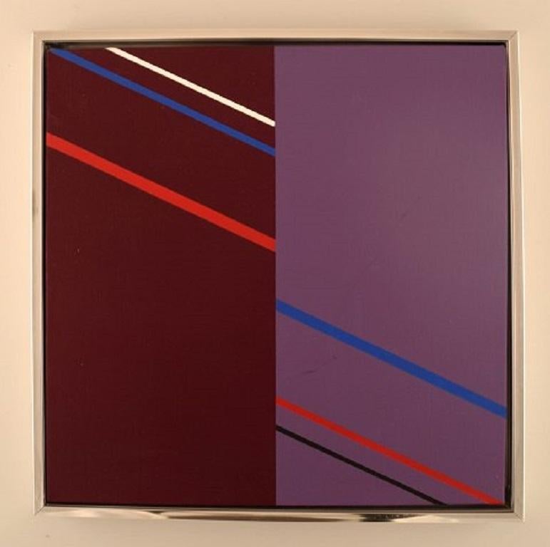 Lennart Kärrabo (1927-2007), Sweden. Oil on canvas. Abstract composition, dated 1982.
The canvas measures: 30 x 30 cm.
The frame measures: 0.7 cm.
In excellent condition.
Signed.