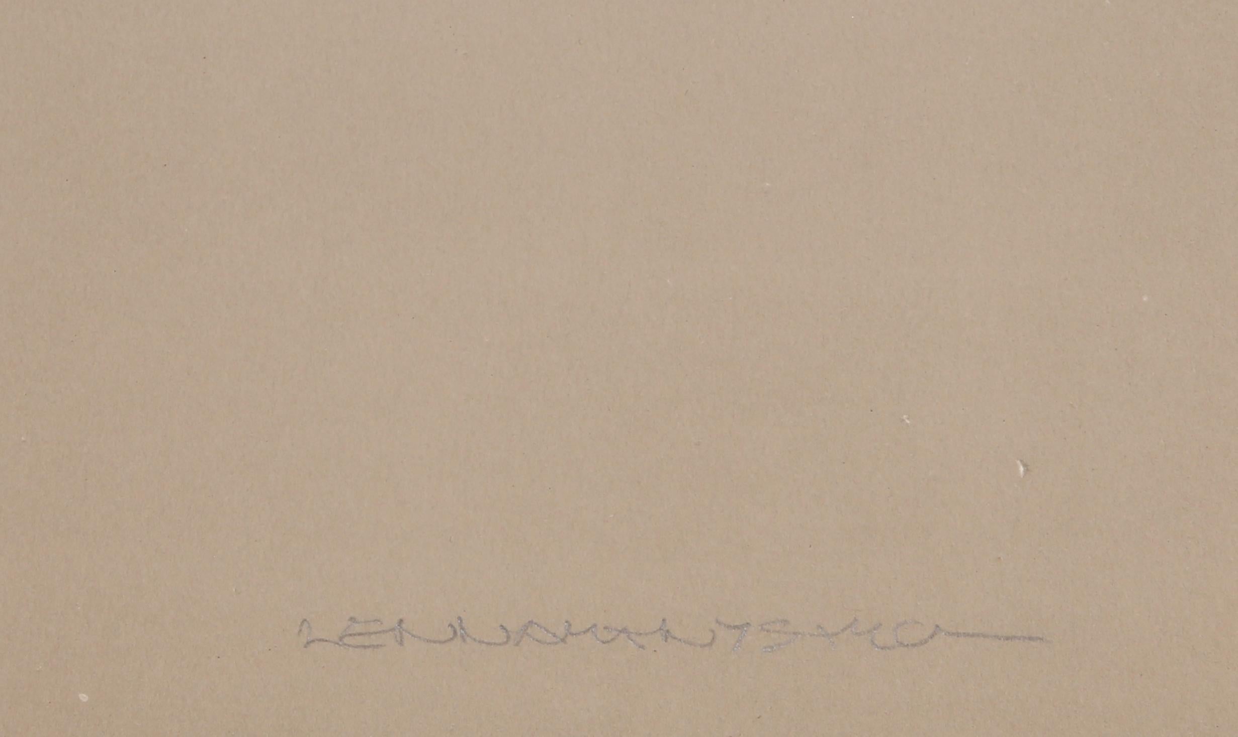 Komposition, minimalistische Lithographie von Lennart Nystrom (Beige), Abstract Print, von Lennart Nyström