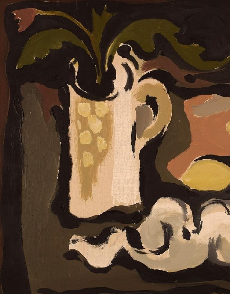 Mid-20th Century Lennart Örnberg, Swedish Artist. Oil on Canvas, Abstract Still Life
