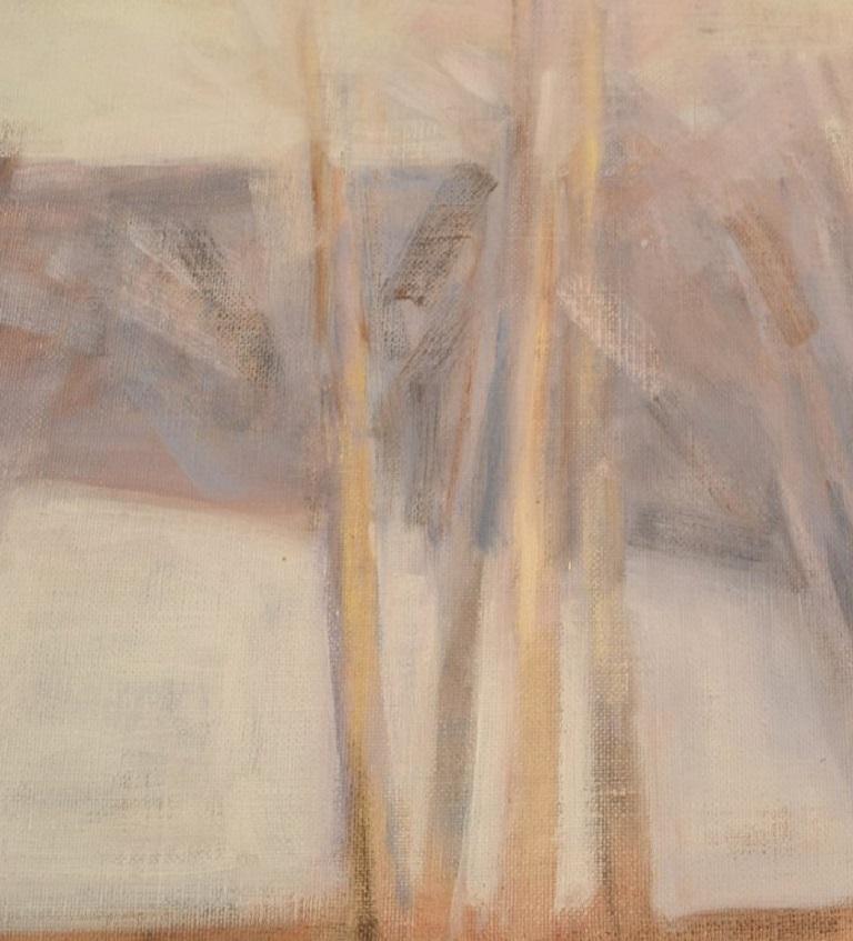 Moderne Lennart Palmr, Suède, huile sur toile, paysage moderniste avec arbres en vente