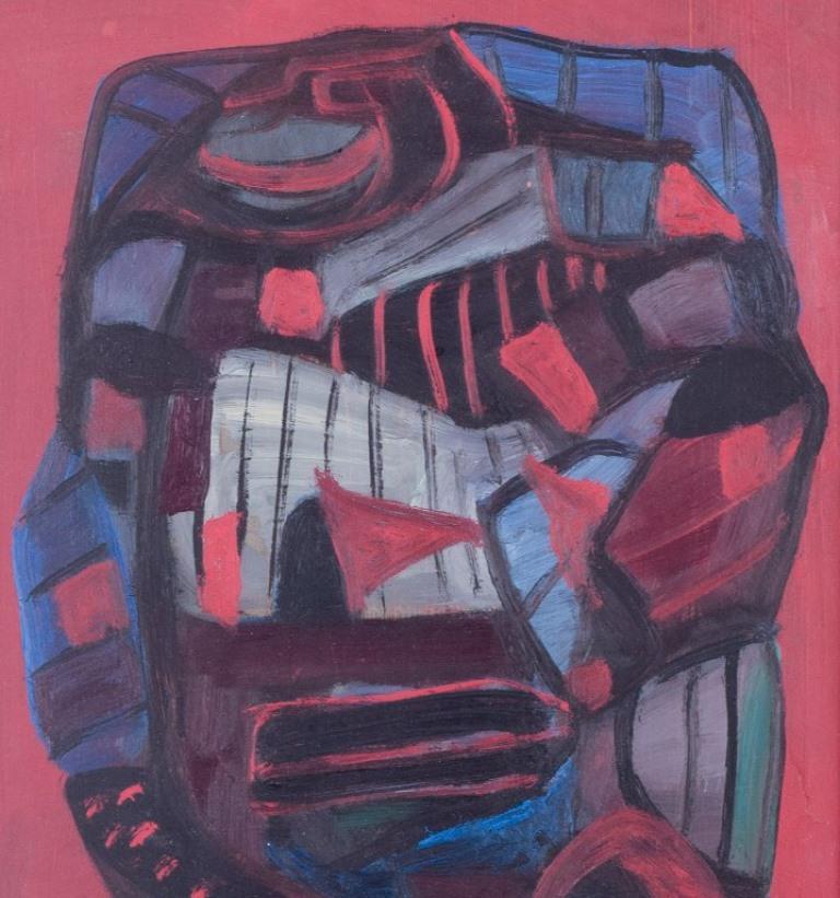 Modern Lennart Pilotti (1912-1981), Swedish artist. Oil on board. Abstract composition. For Sale