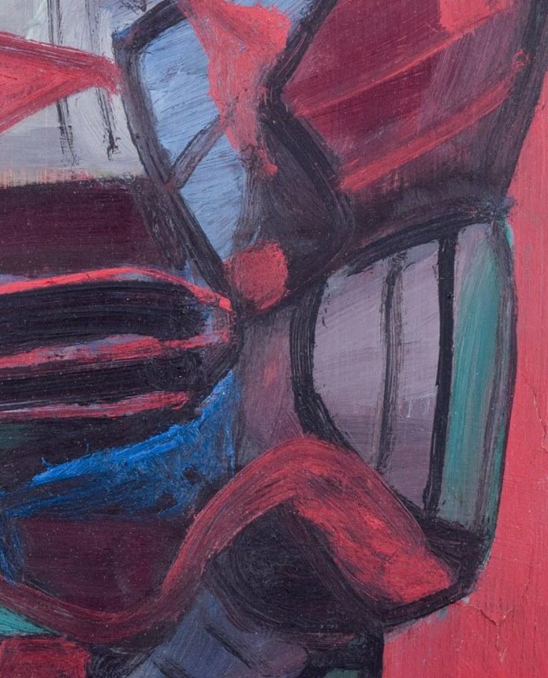 Mid-20th Century Lennart Pilotti (1912-1981), Swedish artist. Oil on board. Abstract composition. For Sale