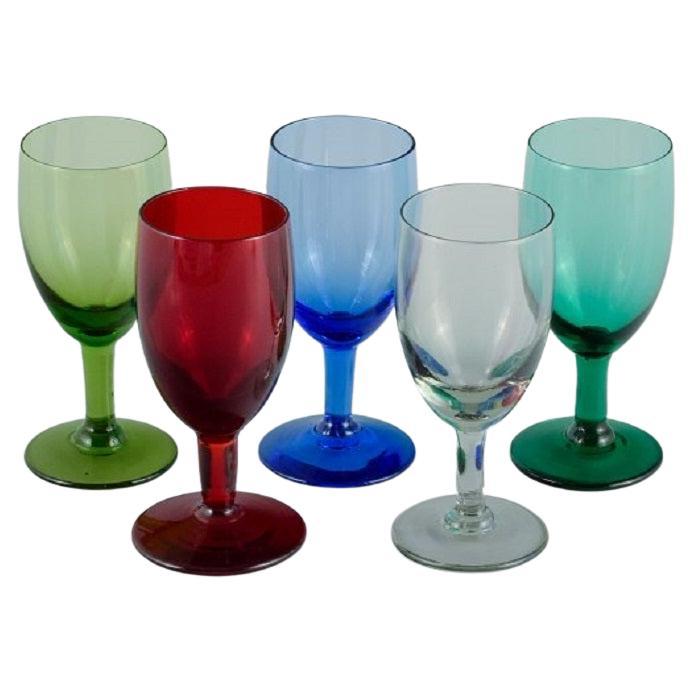 Lennart Rosén for Reijmyre, Five Colored "Lorry" Water Glasses