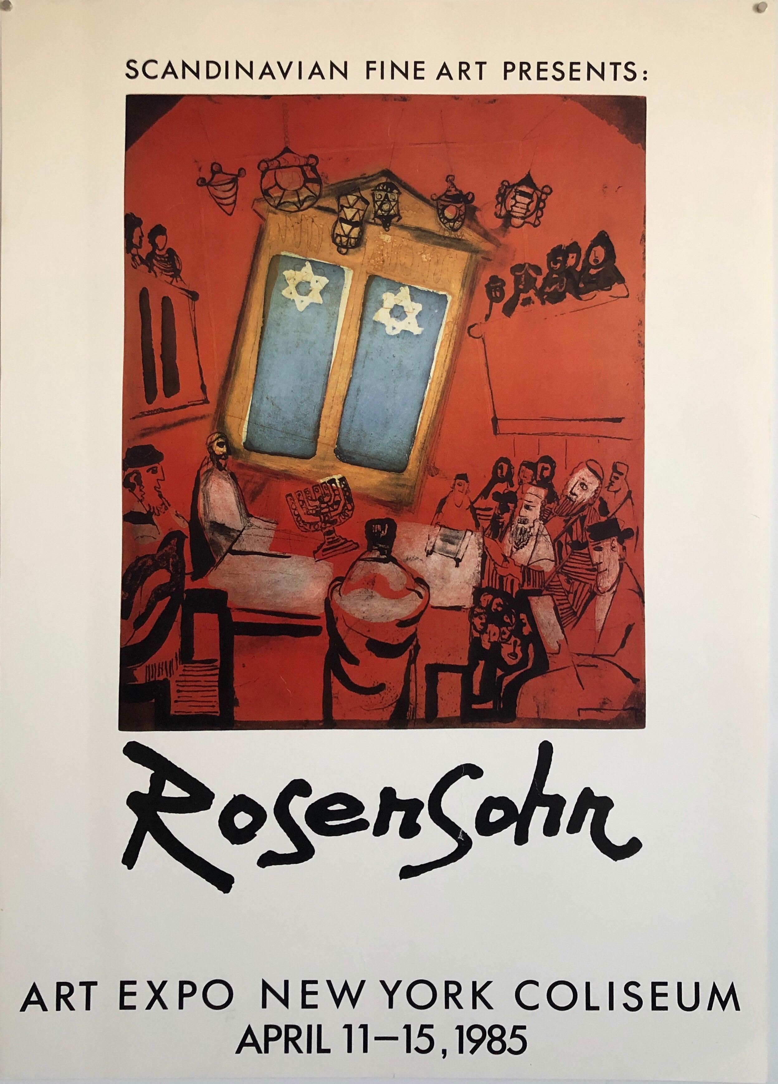 on Hahnemuhle paper, hand signed and numbered. poster is not included.
These depict synagogue interiors, Rabbis at prayer etc. Judaic religious events.
Mauritz Lennart Rosensohn , born July 25, 1918 in Malmö, Denmark, died in 1994, was a Swedish