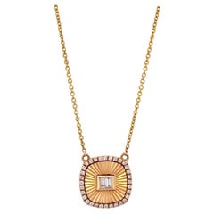 Lennox  18k Yellow Gold Necklace – .08 ctw Baguette Diamonds