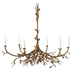 Lampadario Lennox Branch Leaf in oro invecchiato