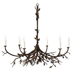 Lampadario Lennox Branch Leaf in nero strofinato oro