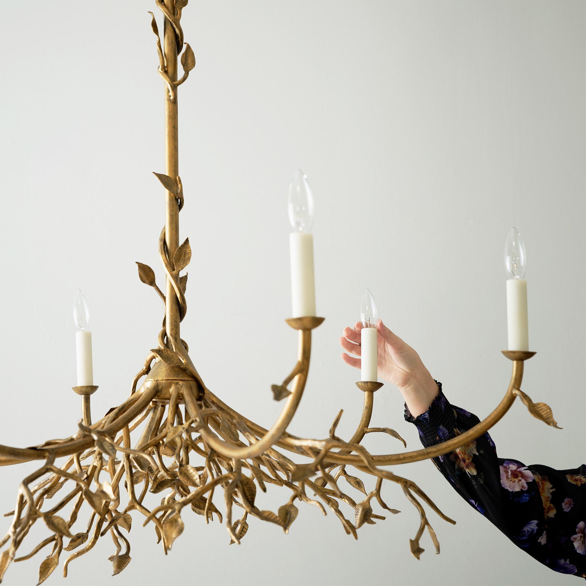 Lennox Branching Leaf-Kronleuchter in Tabakform (amerikanisch) im Angebot