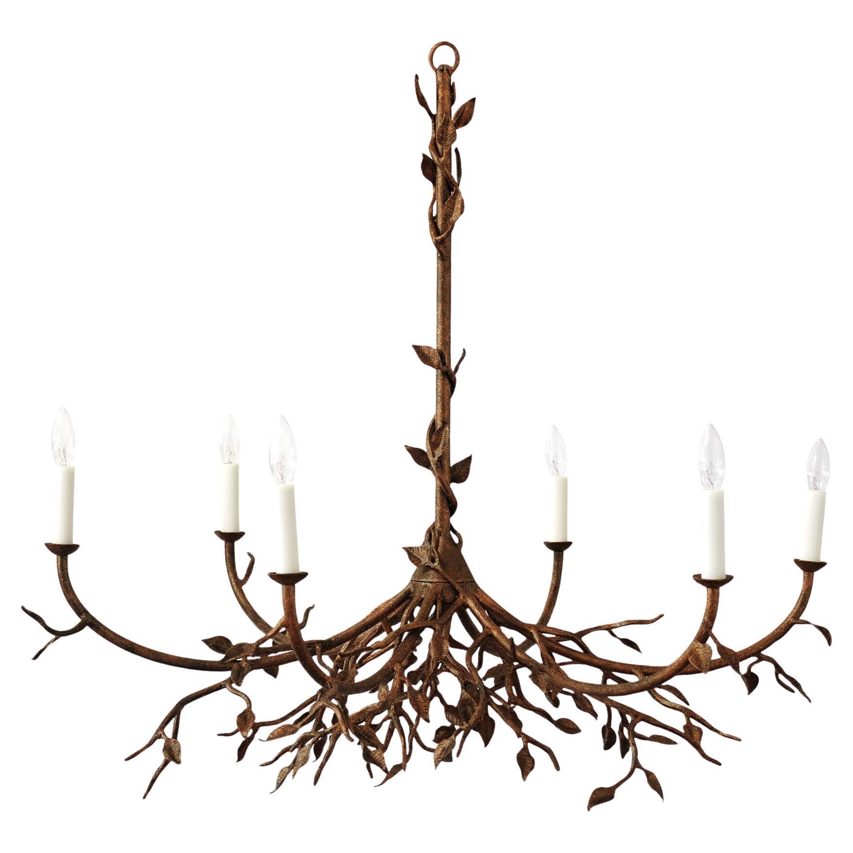Lennox Branching Leaf-Kronleuchter in Tabakform im Angebot